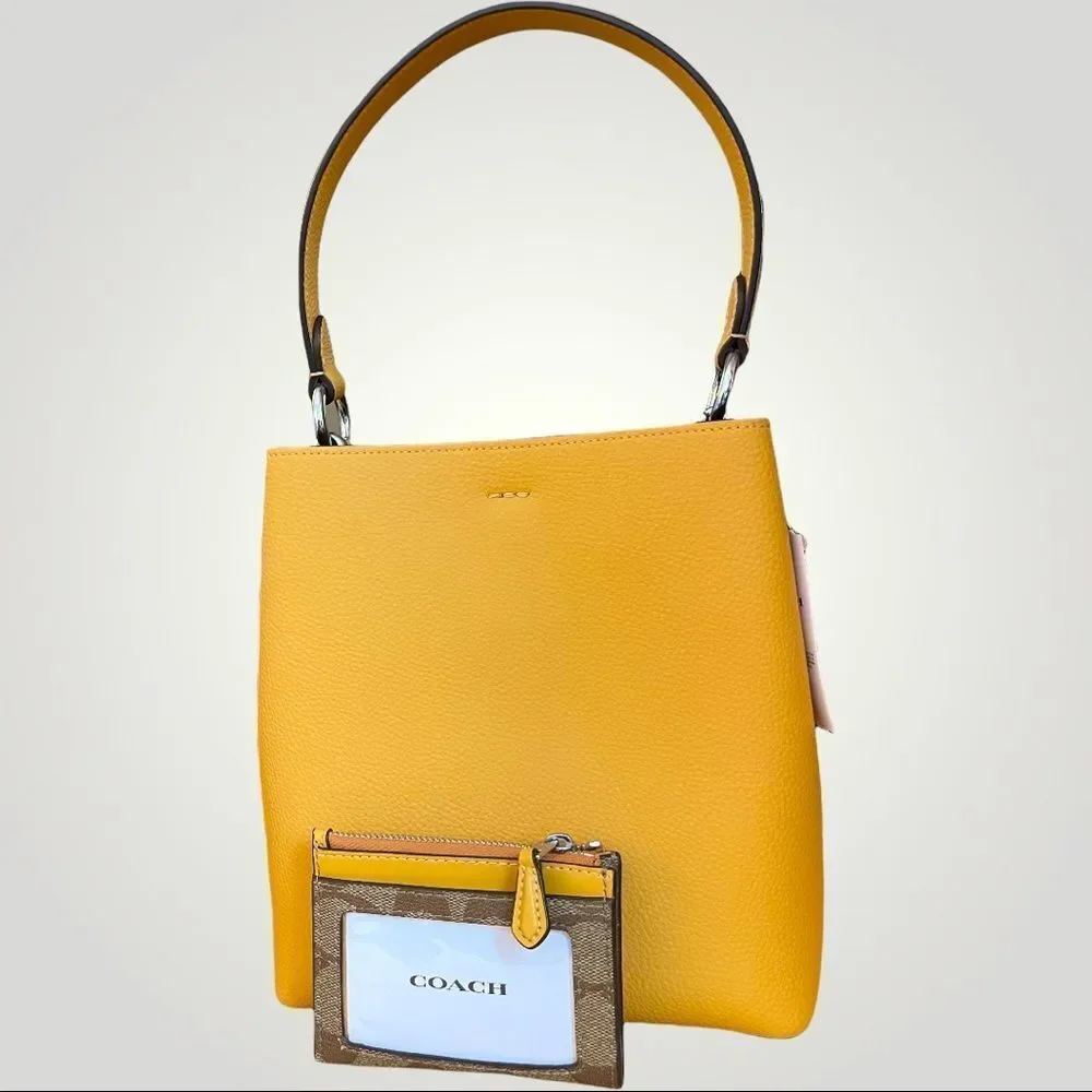 Coach K2111-1011 Small Town Bucket Pebble Leather & Mini ID Holder
